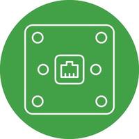Telephone Socket Line Circle Icon Design vector