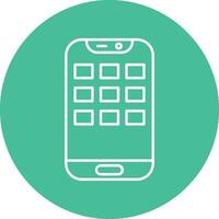 Mobile App Line Circle Icon Design vector