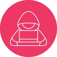 Hacking Line Circle Icon Design vector