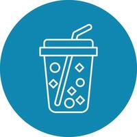 Milkshake Line Circle Icon Design vector