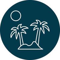 Island Line Circle Icon Design vector