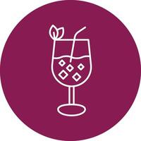 Martini Line Circle Icon Design vector