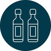 Wine Bottle Line Circle Icon Design vector
