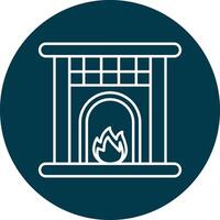 Fireplace Line Icon vector