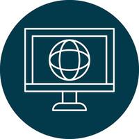 sitio web línea circulo icono diseño vector