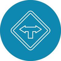 Junction Line Circle Icon Design vector