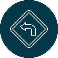 Turn Left Line Circle Icon Design vector