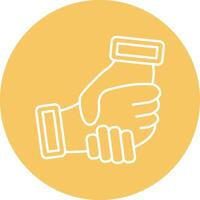 Handshake Line Circle Icon Design vector