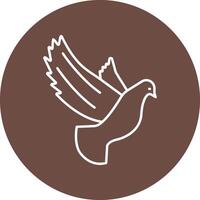 Dove Line Circle Icon Design vector
