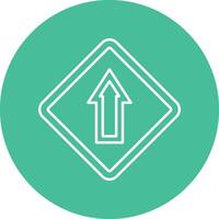 Up Line Circle Icon Design vector