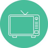 Television Line Circle Icon Design vector