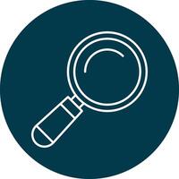 Magnifying Glass Line Circle Icon Design vector