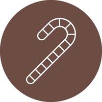 Candy Cane Line Circle Icon Design vector