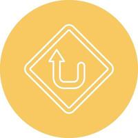 Turn up Line Circle Icon Design vector