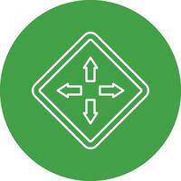 Direction Line Circle Icon Design vector
