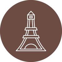 Eiffel Tower Line Circle Icon Design vector