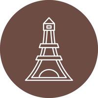 Eiffel Tower Line Circle Icon Design vector