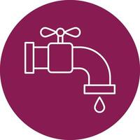 Faucet Line Circle Icon Design vector