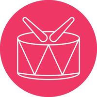 Drum Line Circle Icon Design vector