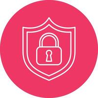 Security System Line Circle Icon Design vector
