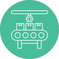 Assembly Line Line Circle Icon Design vector