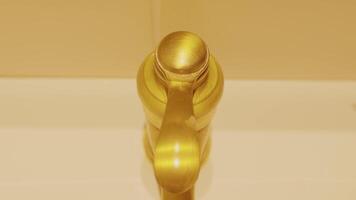 Golden Faucet Handle Close-Up video