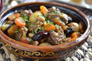 Lamb Tagine, A slow cooked stew originating from Africa photo