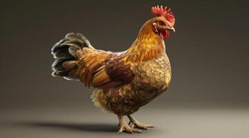 Majestic brown chicken in natural setting photo