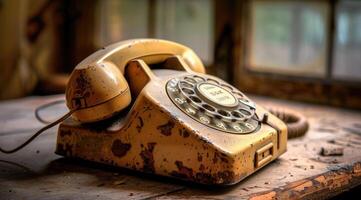 Retro rotary dial telephone. photo