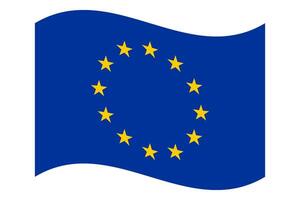 Wavy flag of the European Union, isolated on transparent background vector