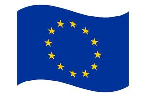 ondulado bandera de el europeo Unión, aislado en transparente antecedentes vector