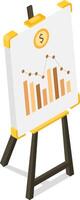 Whiteboard with Line Graph and Dollar Sign vector