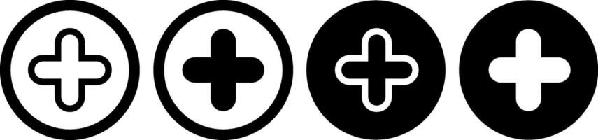 Plus Icon symbol. Medical Plus icon. Add icon. Addition sign illustration design vector