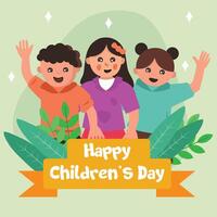 Flat world children's day instagram post. illustration vector