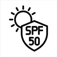 spf 50 in flat design style vector