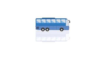 Icon bus, blue bus with the shadow go to school vector