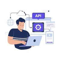 concepto de ilustración de interfaz de programación de aplicaciones vector