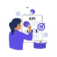 KPI key performance indicator illustration concept vector