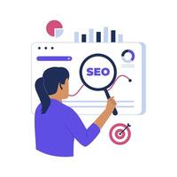 seo datos analítica mejoramiento ilustración concepto vector