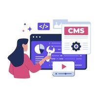 Content management system concept vector