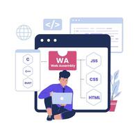 Webassembly illustration concept vector