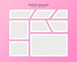 Photo Frame Collage With Flat Design Template vector