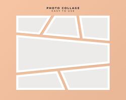 Photo Frame Collage With Flat Design Template vector
