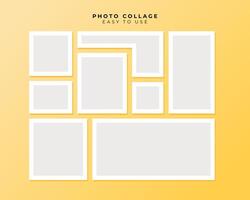 Photo Frame Collage With Flat Design Template vector