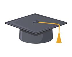 gris graduación gorra con amarillo borla. un tradicional gorra desgastado durante el graduación ceremonia. vector