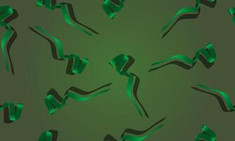 Seamless pattern with green ribbon. vector