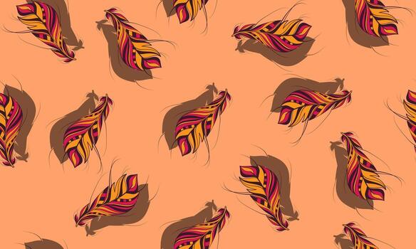 sin costura modelo con resumen vistoso plumas. vector