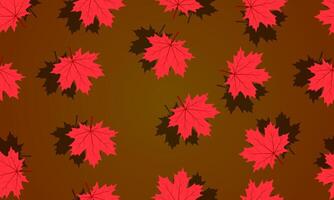 red autumn leaves seamless pattern. vector