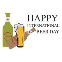 internacional cerveza día. internacional cerveza día celebracion. agosto 4. internacional cerveza día antecedentes. ilustración. saludo tarjeta, póster vector