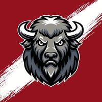 Bull Bison Buffalo Mascot Logo Icon Design, Template Logo Illustration vector